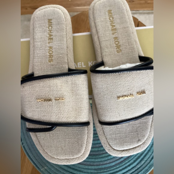 Michael Kors Shoes - Women’s Michael Kors Soki Slides- Size 9- New- Beige/Black